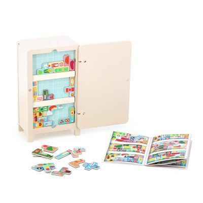 Vilac Dřevěná magnetická hra Ulož to správně! Lednička