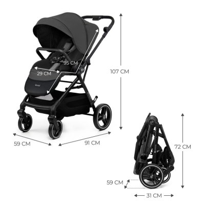 KINDERKRAFT SELECT Sportkinderwagen Yoxi Moonlight Grey