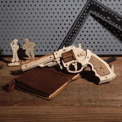RoboTime Puzzle 3D de madera mecánico Revolver Corsac