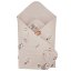 Lange d'emmaillotage en coton double face ECO Ma ferme Rose poudré 75x75 cm