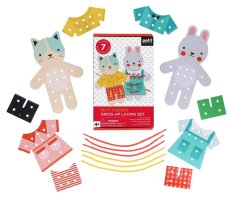 Petit Collage Lacing Dressing-Up Set Cat and Rabbit
