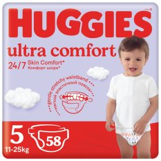 HUGGIES® Pleny jednorázové Ultra Comfort Mega 5 (11-25 ks) 58 ks