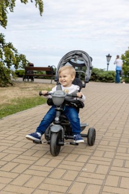 Rowerek trójkołowy QPLAY Cosy Grey, wiek 10-72 miesięcy