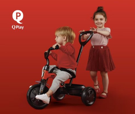QPLAY Rowerek Trójkołowy Ant plus Blue, wiek 2 - 6 lat