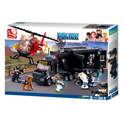 Sluban Police M38-B0659 SWAT base mobile et voleurs en hélicoptère