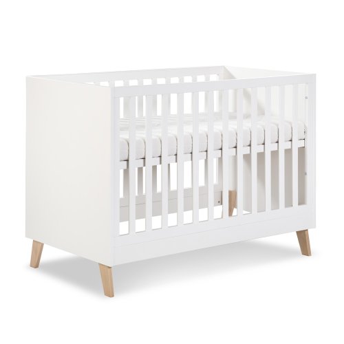 KLUPS Lit bébé avec barrière Noah blanc 120x60 cm