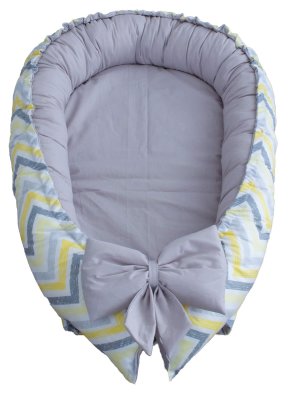 Babynest - Zigzag Yellow Grey
