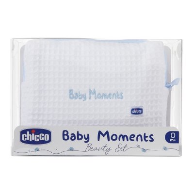 CHICCO Kosmetyczka zapinana na zamek - Zestaw Baby Moments niebieska