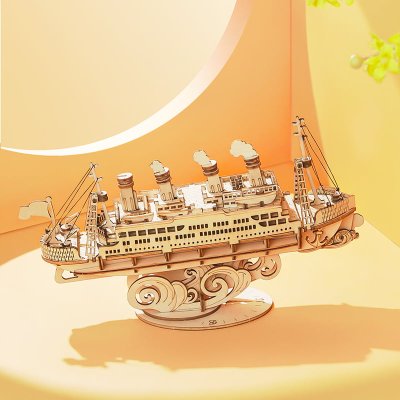 RoboTime 3D Drewniane Puzzle Zaoceaniczny Parowiec