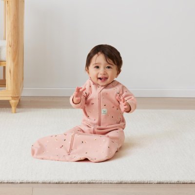 ERGOPOUCH Śpiwór z rękawami bawełna organiczna Jersey Stokrotki 3-12 m, 6-10 kg, 1 tog