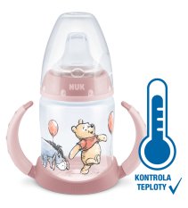 NUK Learning flakon DISNEY-Micimackó hőmérséklet-szabályzóval 150 ml rózsaszín