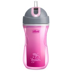 CHICCO Sport termobögre szívószállal 266 ml rózsaszín 14m+