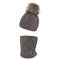 Set cappello a maglia con POMPON e scaldacollo Outlast ® - grigio scuro