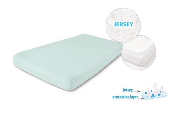 BABYMATEX Jersey Spannbettlaken wasserdicht 70x140 cm mint