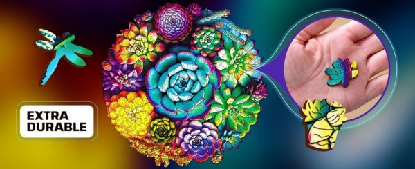 EscapeWelt Drewniane puzzle Sukulenty 200 elementów