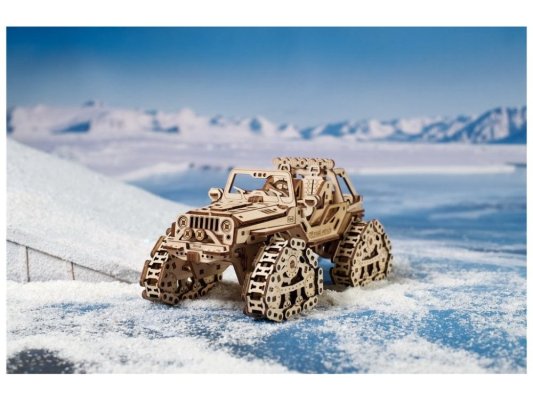 Ugears Drewniane Puzzle Mechaniczne 3D Pojazd terenowy gąsienicowy