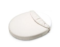PETITE&MARS Waterproof fitted sheet for an oval cot Soft Dream Oval 84 x 50 White