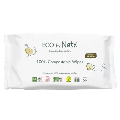 4x Toalhetes húmidos ECO BY NATY Sensitive sem fragrância 56 unid.