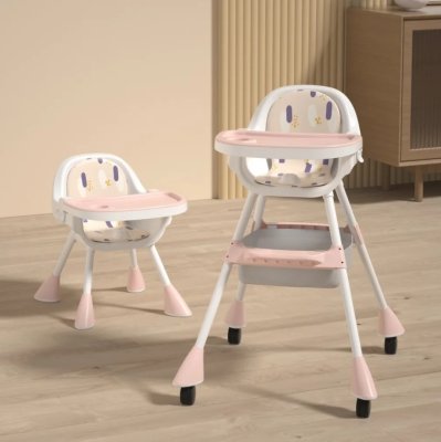 Sedia da pranzo per bambini 2 in 1 Simple - Cherry Blossom Pink