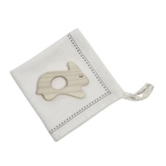 Wooden Story Mini-Beißring - Hase mit Taschentuch
