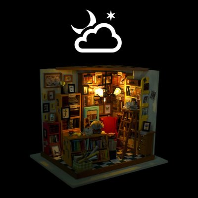 RoboTime 3D Holzpuzzle Miniatur Sam's Arbeitszimmer