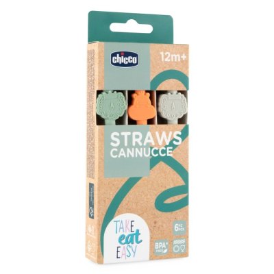 CHICCO Silicone Straws 6 pcs, 12m+