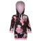 Vestido sweatshirt - flores pretas