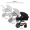KINDERKRAFT Kombikinderwagen Moov 2 3in1 Pure Black - Schaumstoffräder
