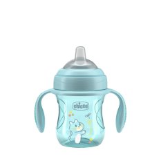 CHICCO Šalica za učenje Transition s ručkama teal, 4mj+