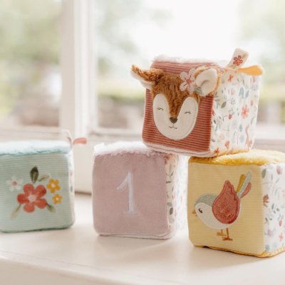 LITTLE DUTCH Kostky textilní 4 ks Fairy garden