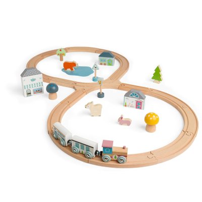 Circuito de Tren de Madera en el Bosque Bigjigs Toys