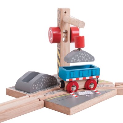 Bigjigs Rail Kran mit Kies