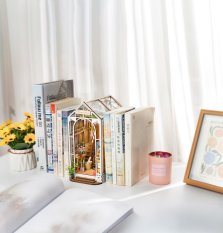 RoboTime 3D skladačka Zarážka na knihy Miniatúra domčeka Skleník