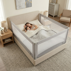 Zaštitna ograda za krevet Monkey Mum® Economy - 200 cm - svijetlosiva