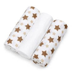 T-TOMI Diapers bamboo BIO 70x70 cm, 3 pcs, beige stars