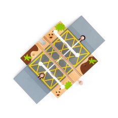 Bigjigs Rail Dřevěné autodráhy železniční přejezd s brankami