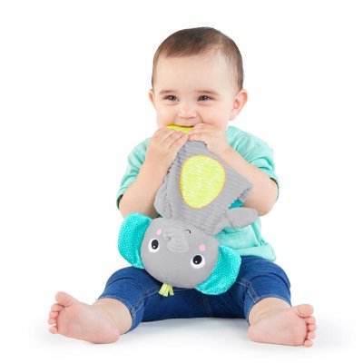 BRIGHT STARTS Spielzeug – Beißring Snuggle&Teethe Elefant 0 m+