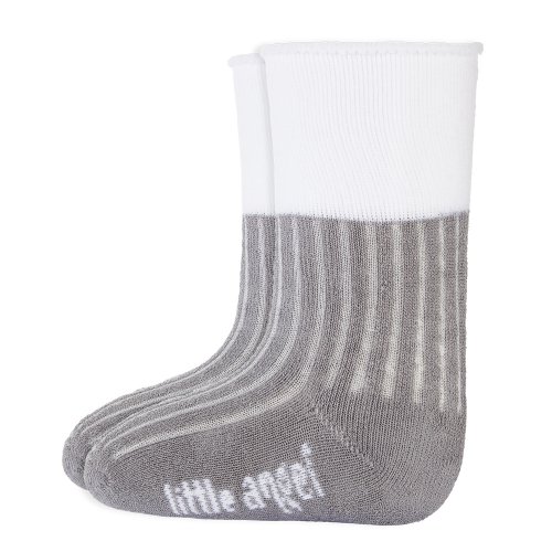 Outlast® Frottee-Socken – dunkelgrau/weiß
