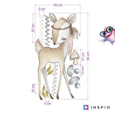 Naklejki na ścianę dla dzieci - Naklejka Jeleń do pokoju dziecięcego