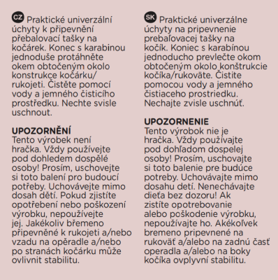 PETITE&MARS Úchyty Hang k zavěšení tašky na kočárek - 2 ks