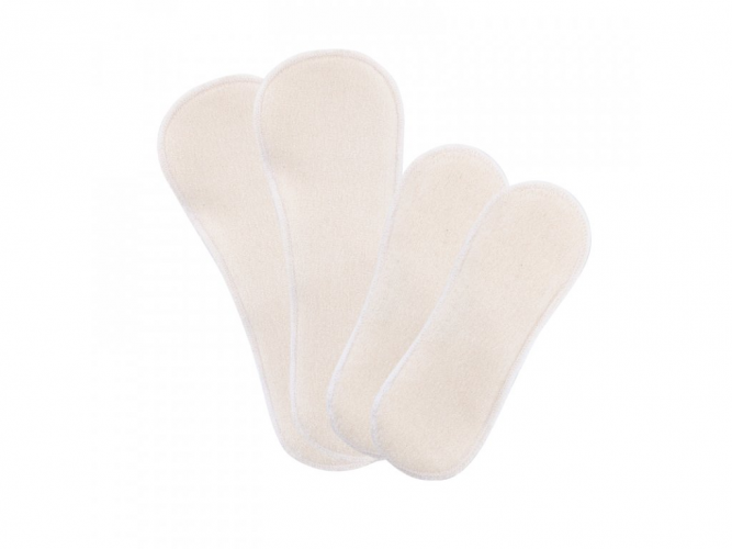 Tuch Menstruationsbinden aus Bio-Baumwolle, Set 2 Stk. täglich, 1 Stk. Slipeinlage - Reißverschluss, - naturell