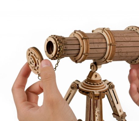 RoboTime Drewniane Mechaniczne Puzzle 3D Teleskop Piracki