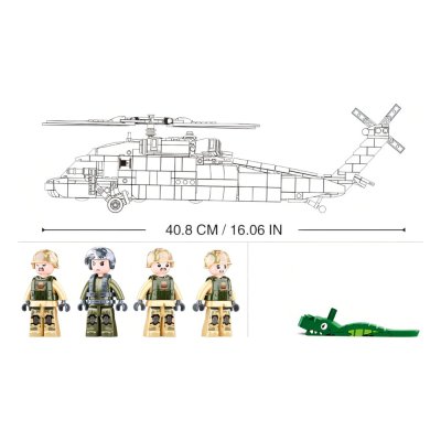 Sluban Model Bricks M38-B1012 Medische helikopter UH-60 Black Hawk