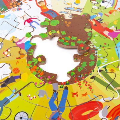 Bigjigs Toys Okrugla podna slagalica Četiri godišnja doba 50 dijelova