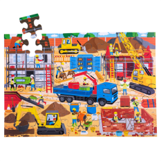 Bigjigs Toys Puzzle de sol Chantier 48 pièces