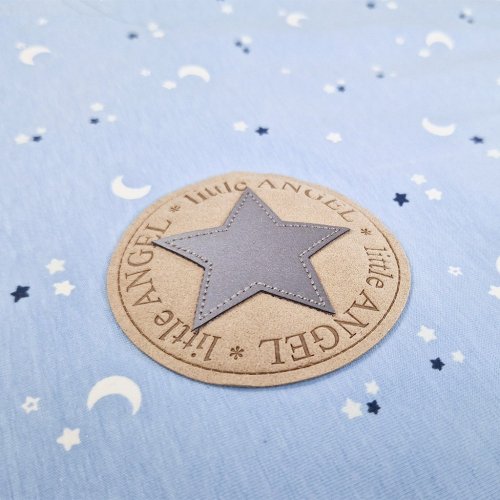 АНГЕЛЧЕ Двойно тънко одеяло BIO Outlast® 70x100см светло сини звезди/светло синьо