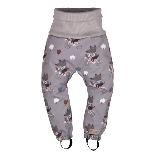 Παιδικό παντελόνι softshell με μεμβράνη Monkey Mum®  - λύκοι με ποδήλατο