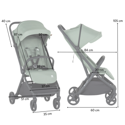 PETITE&MARS Kočárek sportovní Flip Matcha Green