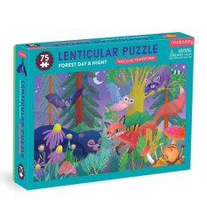 Mudpuppy Lentikuláris puzzle – Erdő nappal, éjszaka – 75 darabos