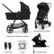 KINDERKRAFT Kombikinderwagen 4in1 Newly Classic Black + Mink PRO